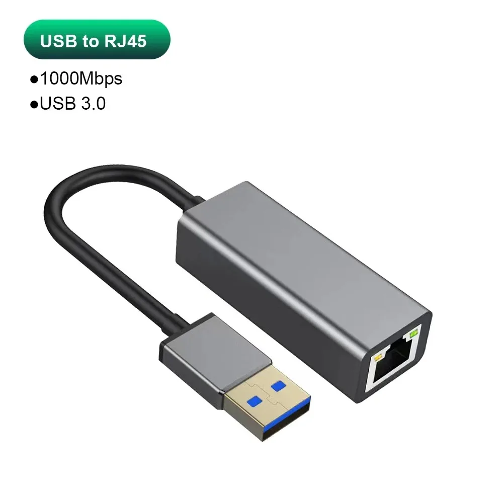 100/1000Mbps USB Type C Ethernet Adapter Rj45 Ethernet Adapter Network Card USB Internet Cable For PC Macbook Windows Laptop