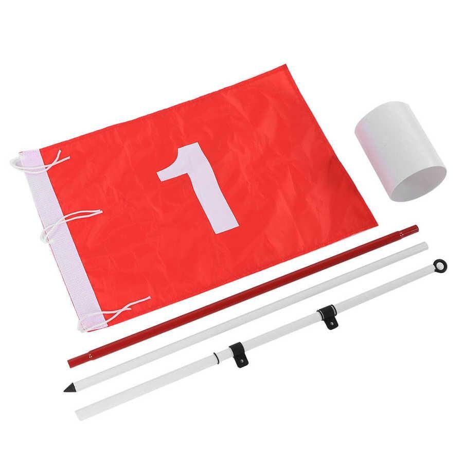 Golf Hole Pole Cup Flag Stick 186cm 3 Sections Golf Putting Green Flagstick Golf Flag Flagpole Golf Hole Golf Training Equipment