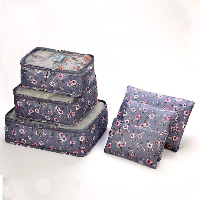 6P/ Oxford Cloth Travel Mesh Bag In Bag Luggage Organizer Packing Cube Organiser for Clothing: 14