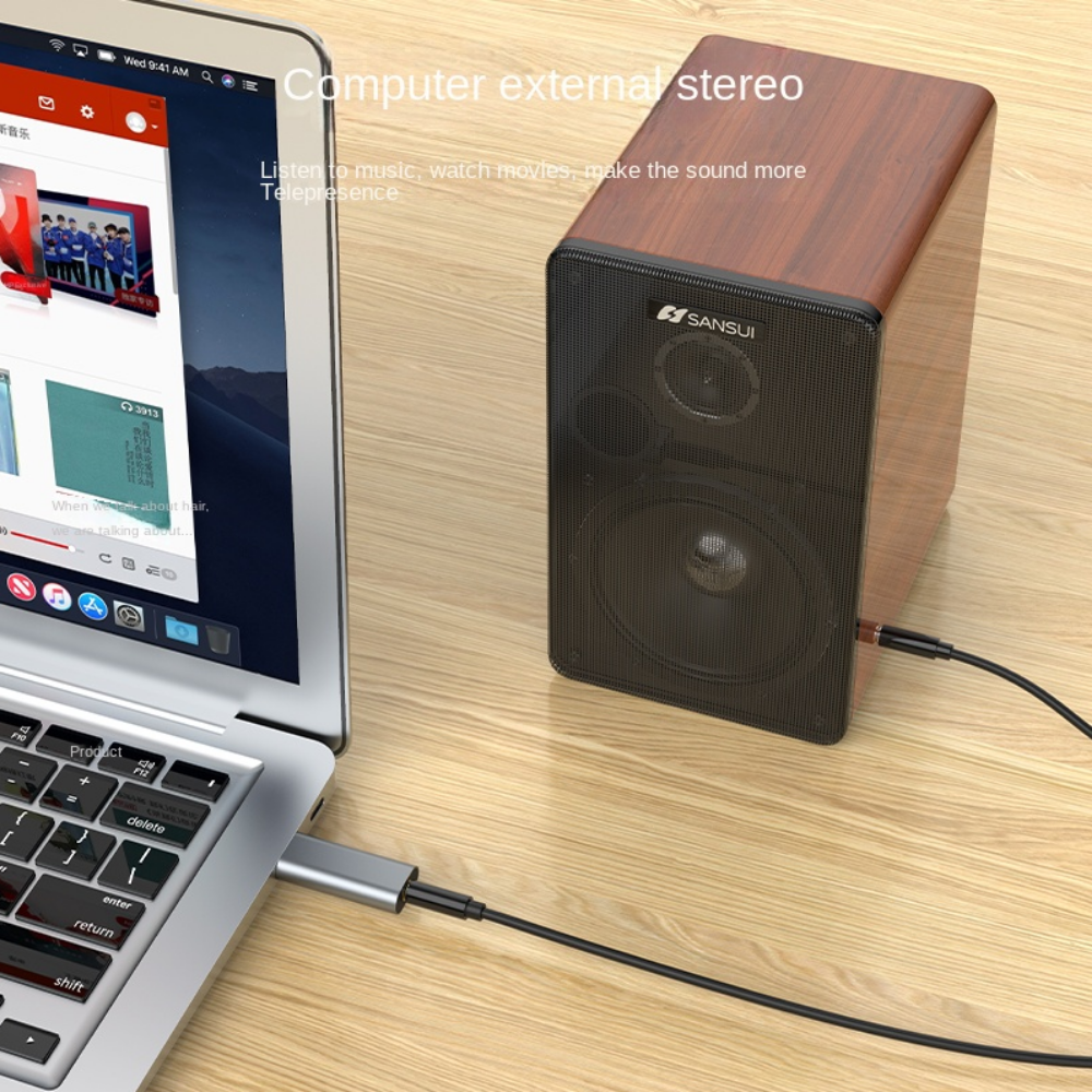 USB To 3.5mm Headphone 3.5mm Adapter 2 in 1 External Stereo-Sound Earphone Jack Adapter Mini Audio Wired Headset Converter