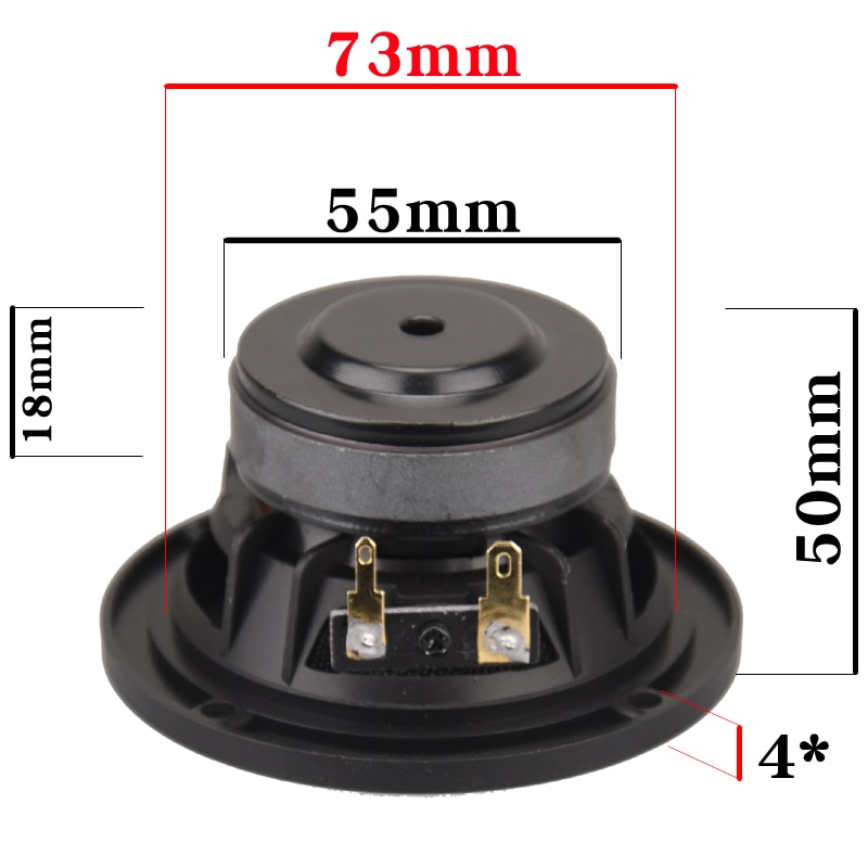 HIFIDIY en directo de alta fidelidad 3,7 pulgadas 93mm altavoz de frecuencia completa unidad 4 OHM 30W de alta Alto bass altavoz P3-93 de titanio de fibra de carbono