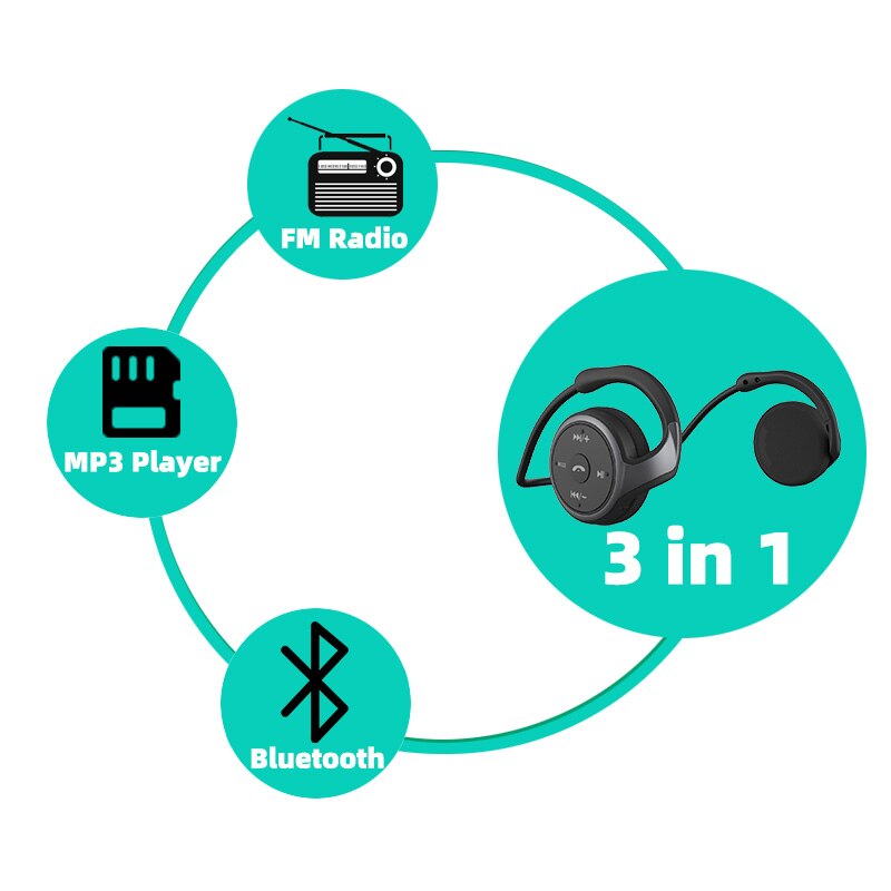 Wireless headphones MP3 Player Wireless Bluetooth earphone music headset sport portable MP3 Player walkman headphones for Phone