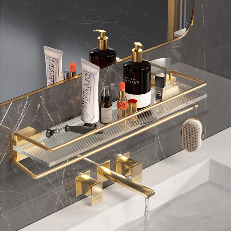 DOOKOLE HOHardware-Ensemble d'accessoires de bain dorés, porte-serviettes mural T1, porte-serviettes, brosse de toilette, crochets à serviettes, porte-papier