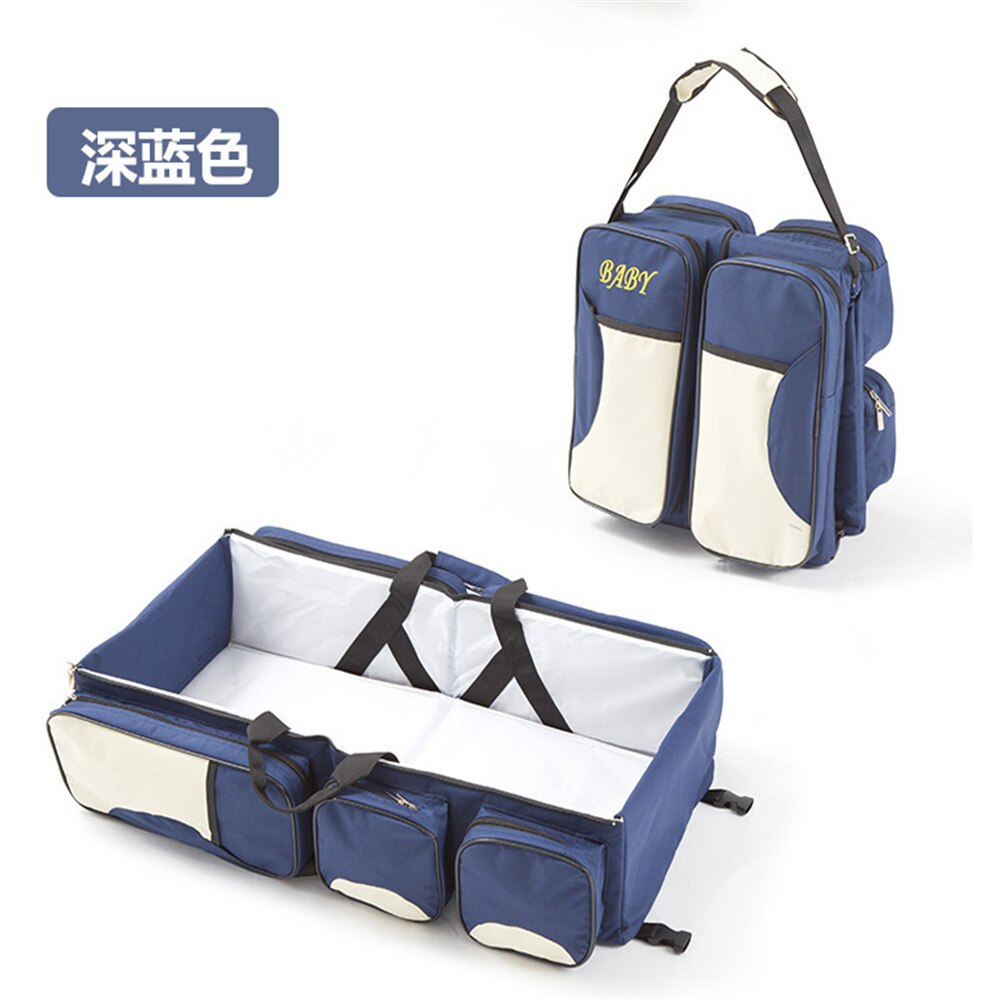 Infant Bed Diaper Bag Portable Shoulder Mommy Bag Multi-functional Mass Hand out chuang zhong chuang Package: Dark Blue