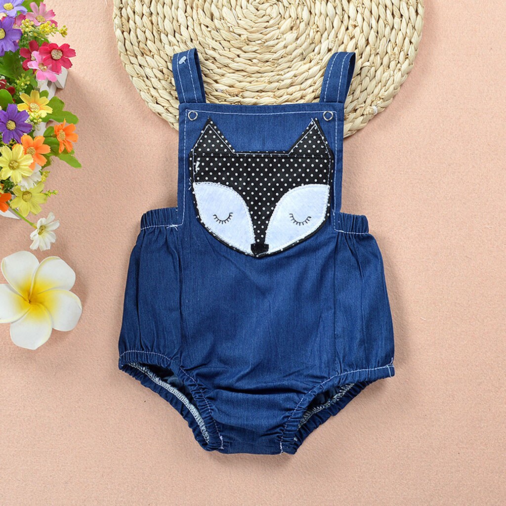 Toddler Kid Baby Girls Boys Sleeveless Cartoon Printed Romper Bodysuit Outfits: 12M