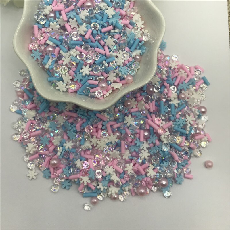Suministros de resina para decoración de uñas, accesorios de arcilla transparente de polímero, lentejuelas para manualidades, scrapbook, batidos, manualidades, Navidad, 20g
