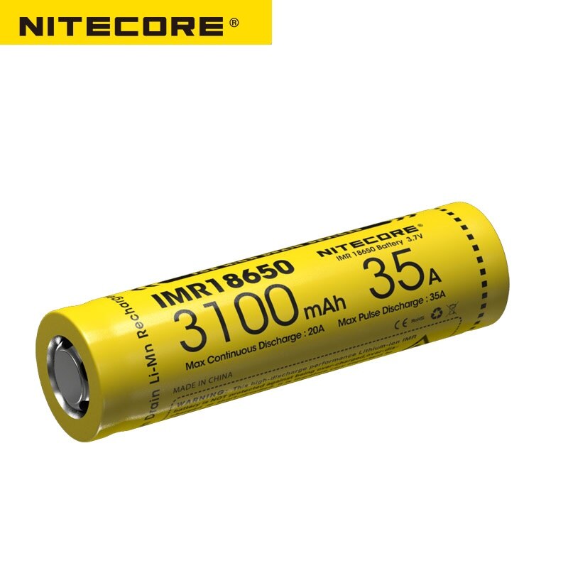 Nitecore IMR18650 3100 mah 35A 3.7 v PLATTE TOP Oplaadbare Batterij