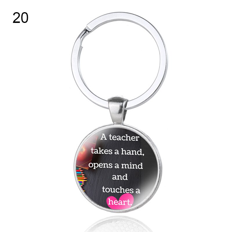Voor lerarendag, onderwijsassistent, glazen hanger, sleutelhanger, sleutelhanger, waardering voor leraren, op voorraad: 20
