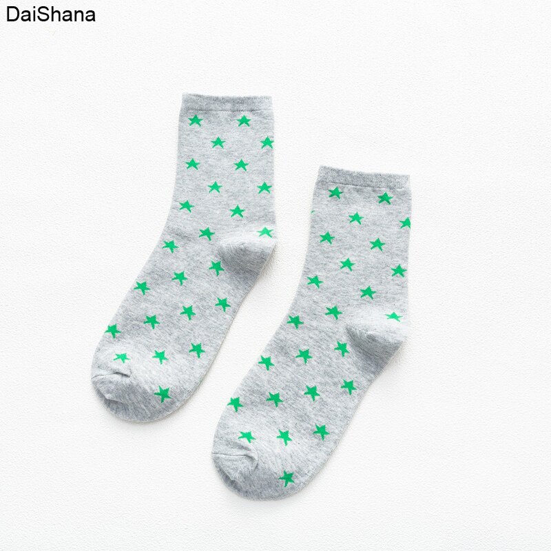 1Pairs Small Star Trend Medium Tube Socks Japanese Women&#39;s Cotton Socks: 05