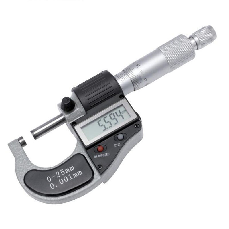 Electronic Digital Outer Diameter Micrometer 0-25mm Liquid Crystal Digital Display Waterproof Micrometer Spiral Micrometer