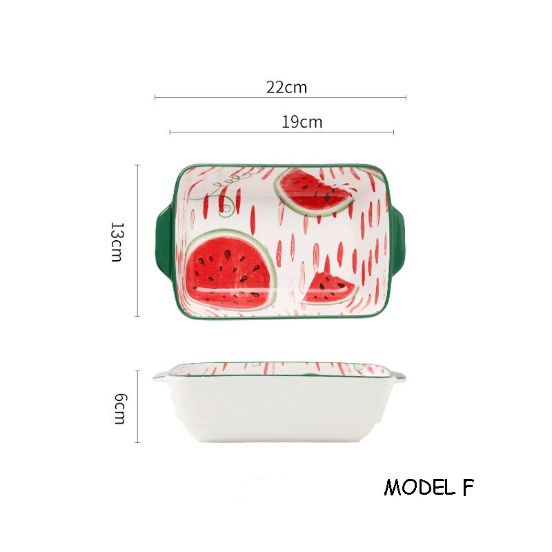 Rektangel plade keramisk fad farverig bakke bagt risbakke ost bagning ovnfad lille størrelse bageplade beholder 1 stk: Model f