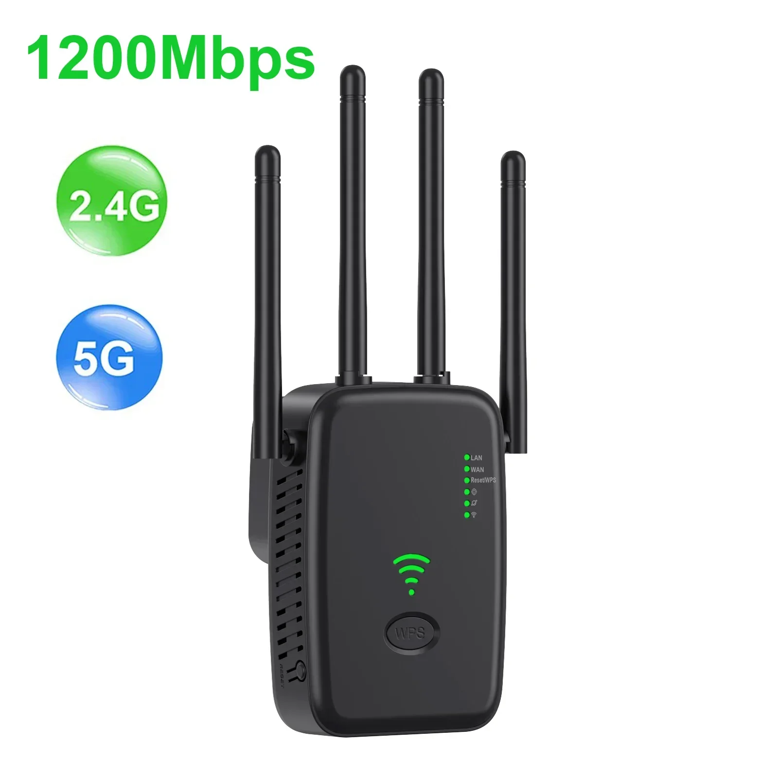 1200Mbps Wireless Router WiFi Repeater 2.4G 5G WiFi Signal Amplifier Extender Router WIFI Booster for Home Office: WHITE / US Plug