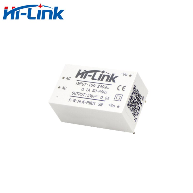 Hi-Linknew white colorHLK-PM01 AC DC 220V to 5V 3W 600mA Step Down Isolated Switching Power Supply Module