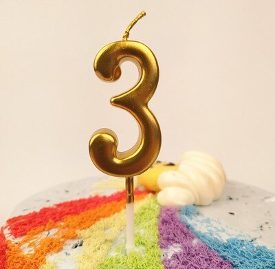 Bougies dorées, 1 pièce, outils de décoration pour un gâteau scintillant et brillant, figurine pour gâteau de fête, fête d'anniversaire pour bébés enfants: 3