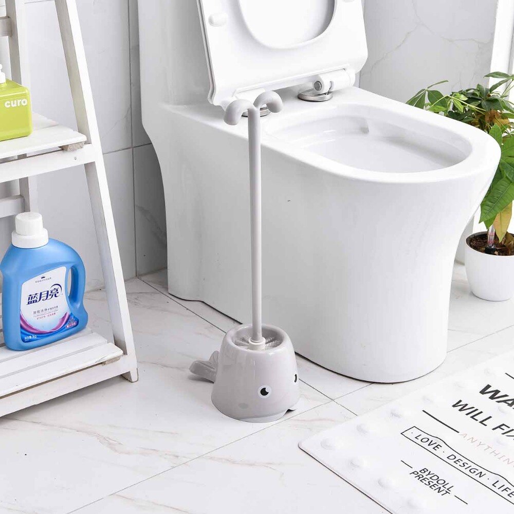 Leuke Cartoon Wc Borstel Set Wc Borstel Met Houder Walvis Vorm Scrubber Hotel Thuis Cleaning Tools