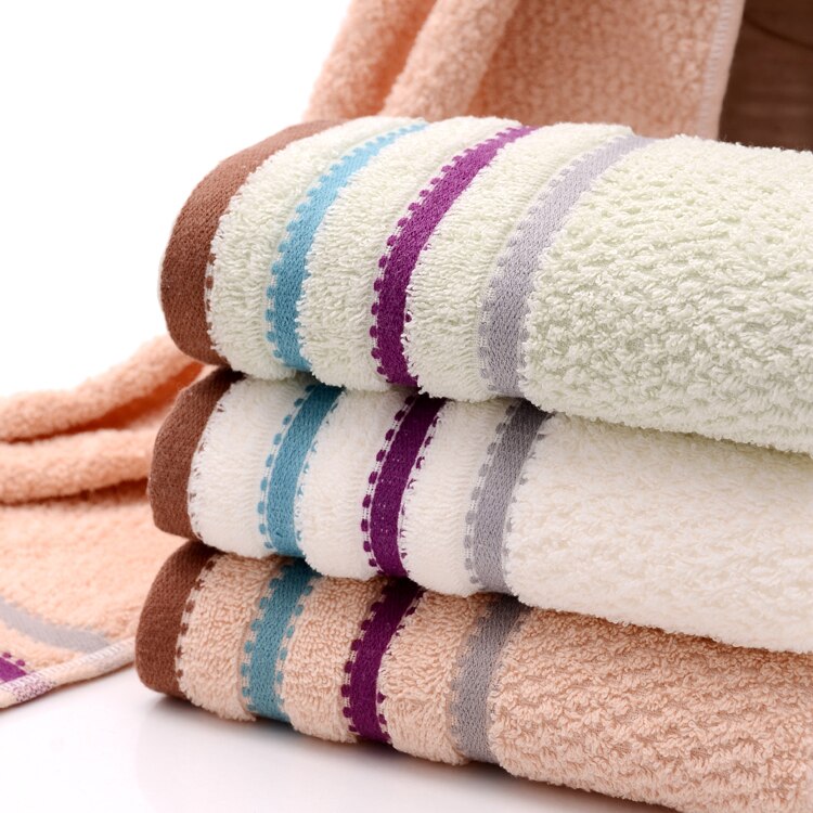 3 Stks/partij Mode 3 Kleuren Echt Gezicht Handdoek 34 Cm * 74 Cm 100% Puur Katoen Badhanddoek Set