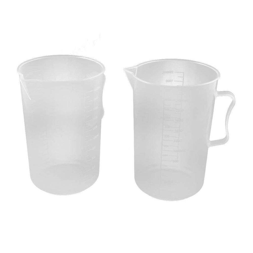 1~5PCS 250ml-3000ml Liquid Measuring Cup Can Be Used For Baking Kitchen School Laboratory PP Material Measuring Cup With Handle: 2PCS x 2000ml