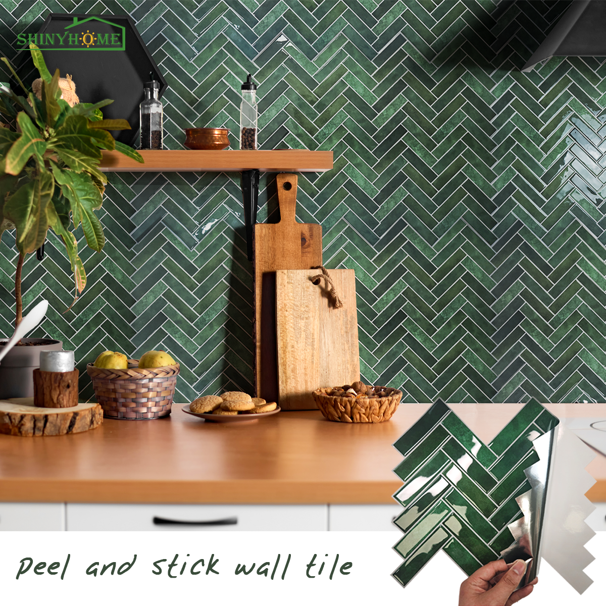 1/10/30 stuks groene visgraat 3D zelfklevende wandtegel, hittebestendige afpelbare keuken backsplash, waterdichte badkamer muur Ti