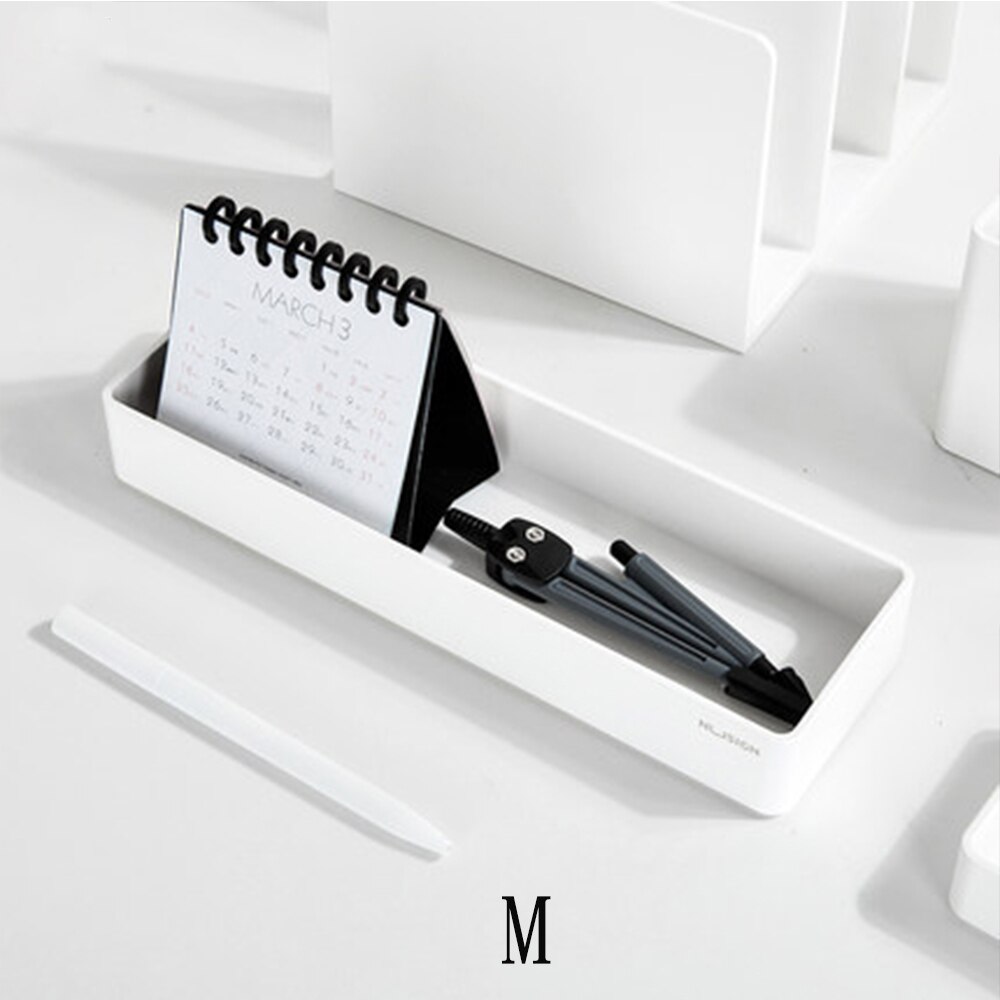 Nusign DIY Combination File Stationery Holder Files Storage Box Multi-layer Rack Information Finishing Storage Shelf For Office: White-M