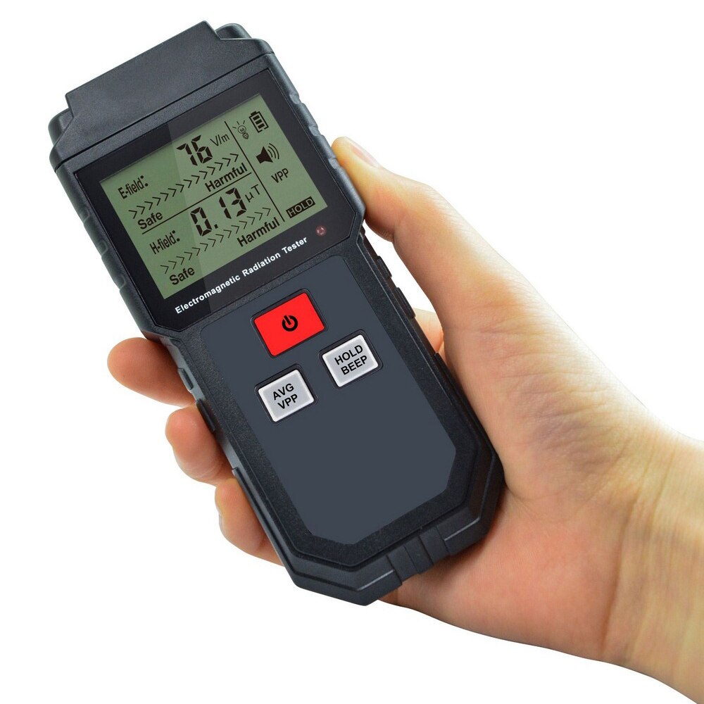 Elektromagnetisk stråling tester emf meter håndholdt tæller digitalt dosimeter lcd detektor analyse måling til computer