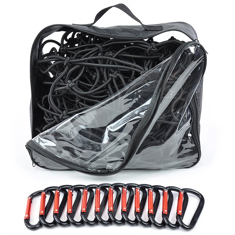 1.8M * 1.2M Hoge Elasticiteit Pickup Truck Auto Bagage Container Opslag Netto Cargo Organizer Met Oxford Handtas Met 12 Karabijnhaak