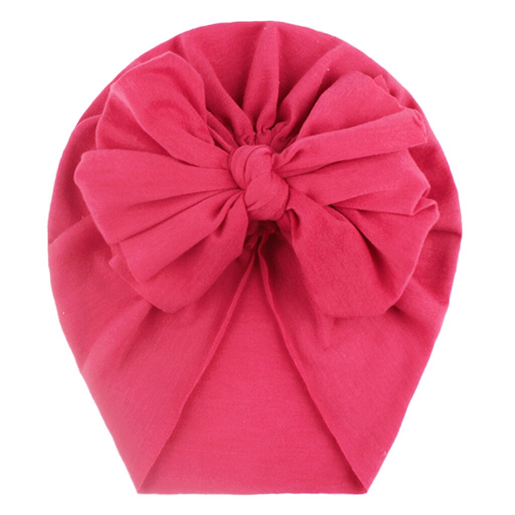 Gorro con cinta para la cabeza para bebé, gorra con estampado de lazo, turbante elástico de algodón, gorrito para envolver la cabeza para bebé, sombrero para niña, accesorios para el cabello para bebé: Rose red