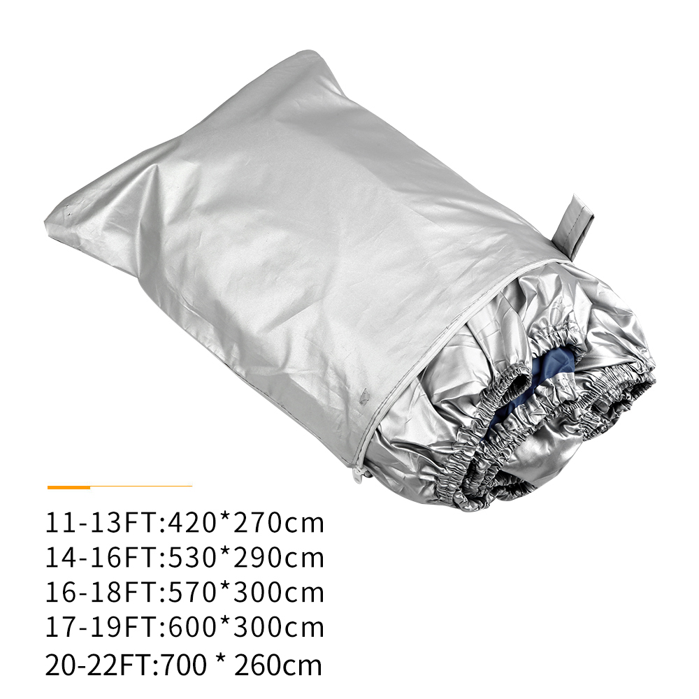 Boat Cover Outdoor Protection Waterproof Reflective 300D Oxford Fabric Anti-smashing for V-HULL Runabouts and Bass Boats