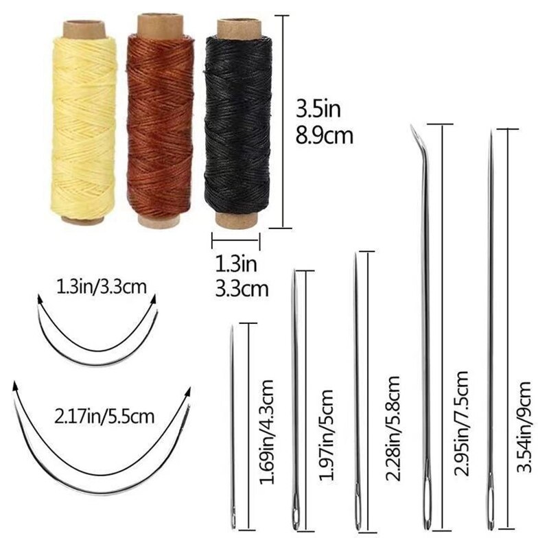 Leather Working Tools and Supplies with Tool Box Perfect for Stitching Punching Cutting Sewing Leather Craft Making