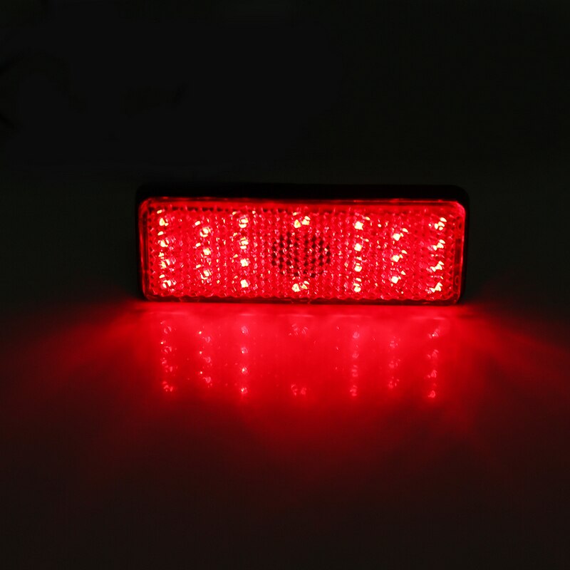 12V Red Motorcycle LED Reflector Light Truck Scooter ATV 24LED Rectangle Tail Brake Stop Light Waterproof