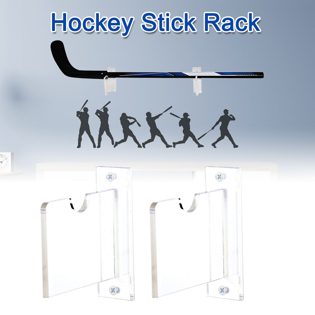 Stativ hållare hemmakontor hockeyklubba rack skateboard akryl hängare förvaring väggfäste arrangör klar horisontell display