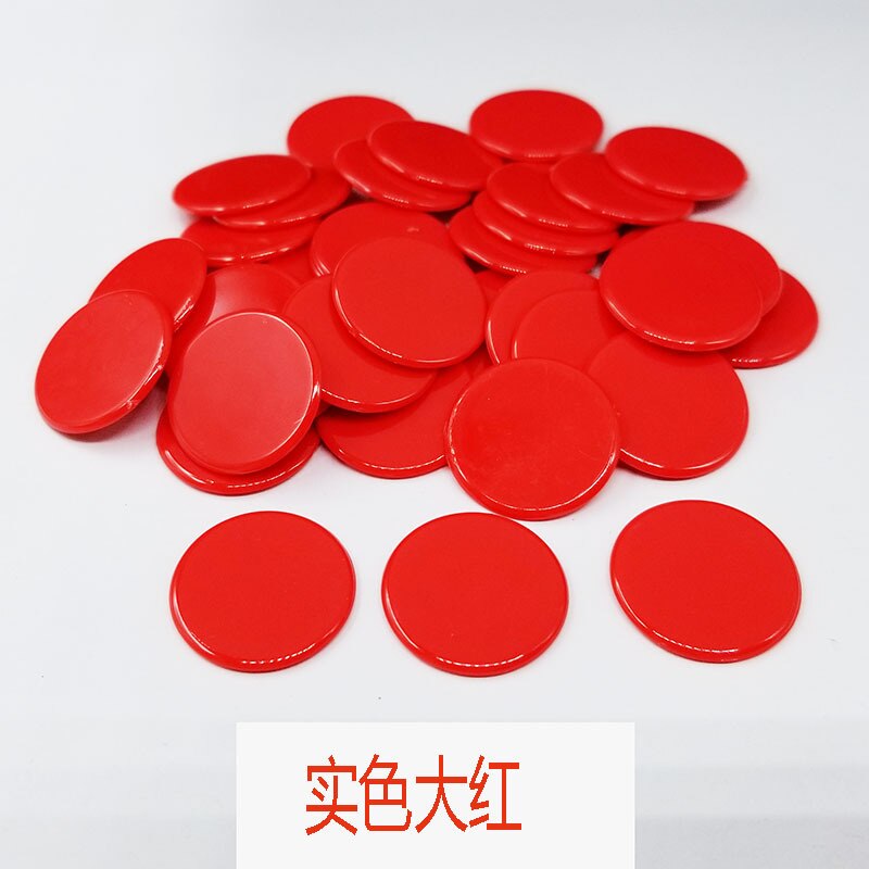 100 Stks/set 4 Kleuren 19Mm Accessoires Plastic Poker Chips Casino Bingo Markers Token Fun Familie Club Game speelgoed