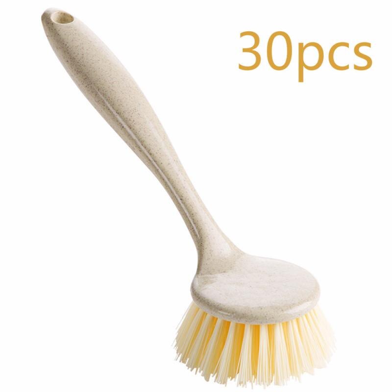Handheld Cleaning Brush Long-handled Washing Dishes Brush Pot Can Cleaning Brush Kitchen Multifunction Brush: 30pcs