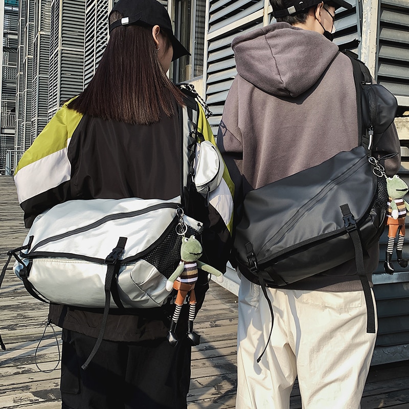 2020 nova unisex grande capacidade de um ombro crossbody saco coreano individualidade oxford pano estudantes schoolbag moda legal
