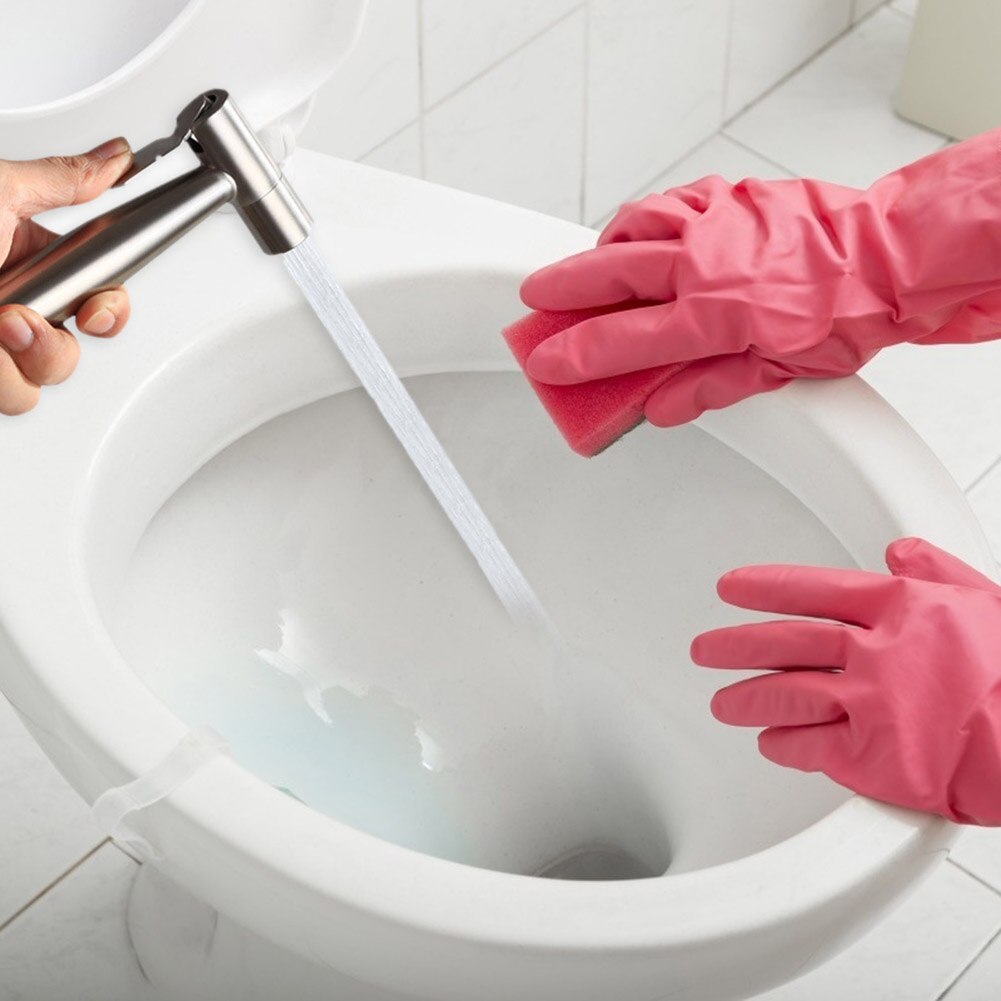 Praktische Handheld Bidet Sproeier Rvs Zelfreinigende Rinser Douchekop Eenvoudige Potje Cleaner Kraan Geen Punch