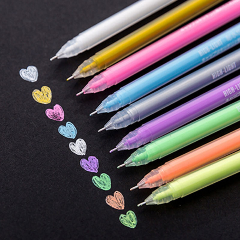 3/9 unids/set 0,6mm tinta blanca dorada plateada Color álbum de fotos bolígrafo de Gel papelería oficina lindo Scrapbooking pluma de gran capacidad para niños