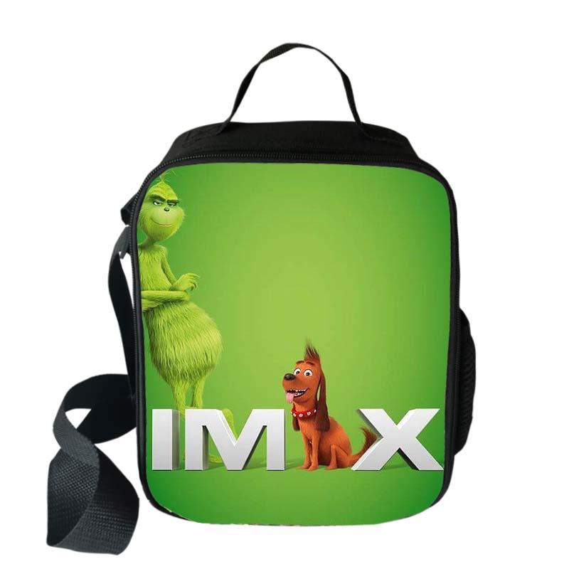 Grün Grinch Mittagessen Taschen Jungen Mädchen Reisen Tote Taschen Picknick Lebensmittel Frisch Lagerung Taschen Student Mini Umhängetasche: 007
