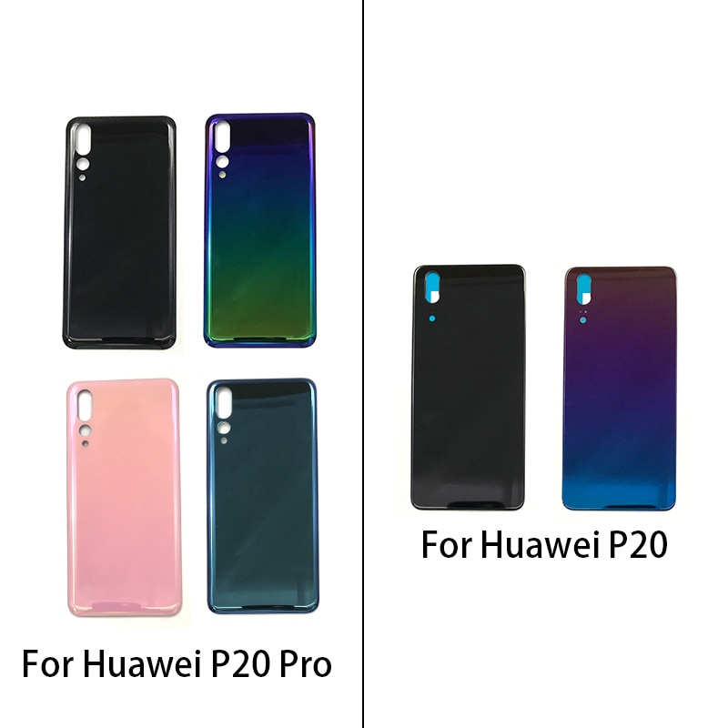 Coque arrière pour Huawei P20 / P20 Pro, couvercle de batterie, verre de remplacement avec adhésif