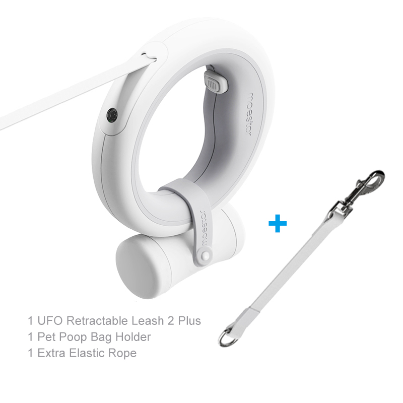 Original MOESTAR UFO Retractable Pet Leash 2 Plus Dog Traction Rope Flexible Ring Shape 3.0m with Rechargeable LED Light: Super deal A