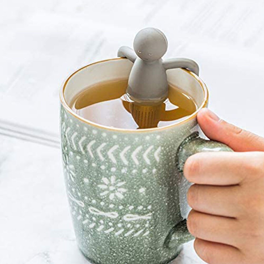 Silicone Tea Strainer Little Man Shaped Tea Infuser Filter Brewing Teapot Tea Infusers Loose Leaf Coffee Filter Tea Accessories