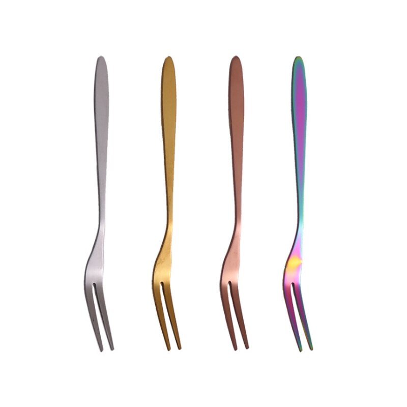 Widelec robić owoców ze stali nierdzewnej kolorowe przekąnarty deser ciasto widelce sałatkowe impreza stołówka sztućce narzędzia kuchenne вилка столовые приборы