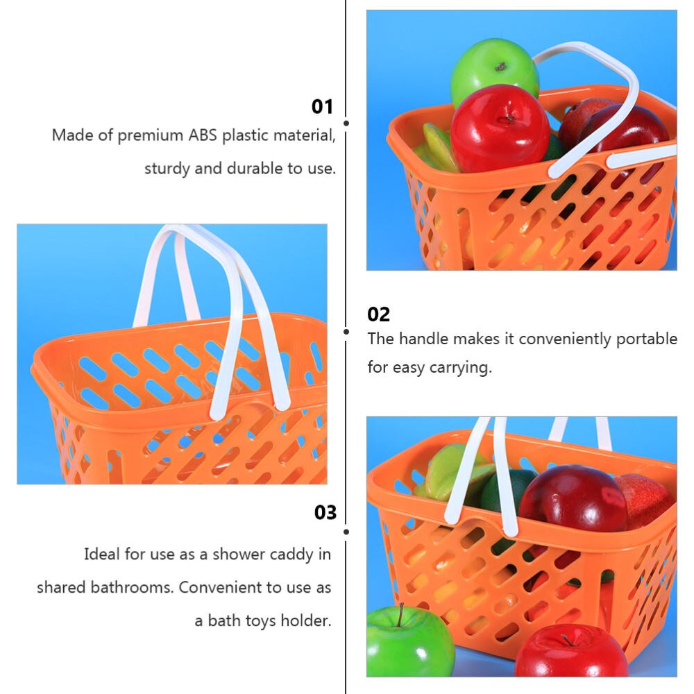 2pz portatile drogheria cesti shopping cestino con maneggiare giocattoli Deposito cesti