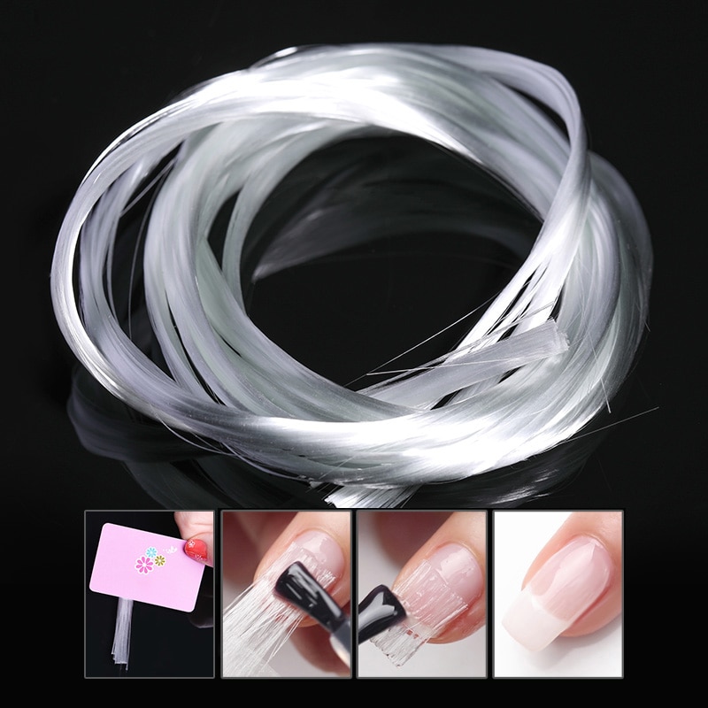 1 M/1.5 M/2 M Nail Extension Fiber Gebouw Witte Acryl Glasvezel Nail Tips Quick Extension Met schraper Nail Art Gereedschap