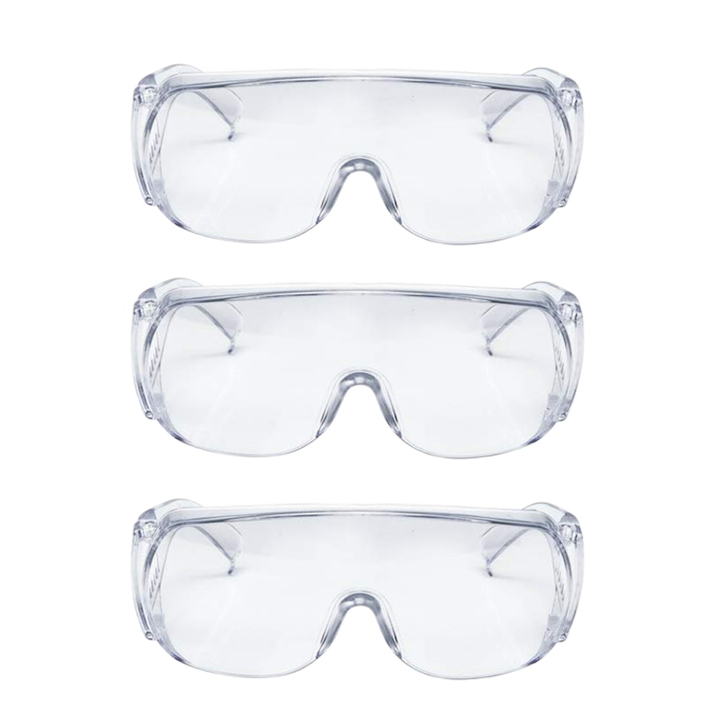 3 Pcs Transparant Frame Pc Veiligheidsbril Werknemer Ziekenhuis Oogbescherming Eyewear Voorkomen Speeksel Anti Griep Elastische Band