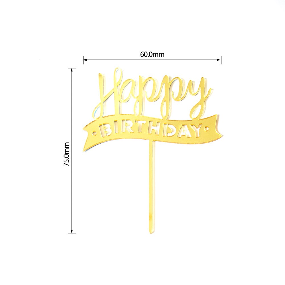 Pak Van 10 Stuks Mini Gelukkige Verjaardag Acryl Cake Topper Verjaardagstaart Decoratie: 07 HB 10PCS