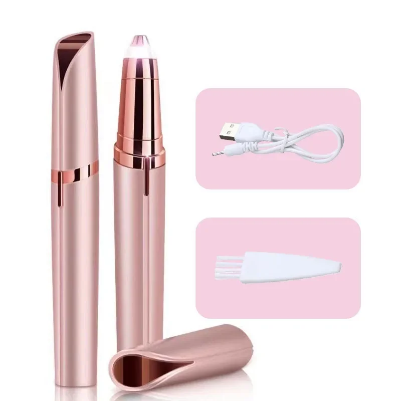 Womens Elektrische Wenkbrauw Trimmer Eye Brow Shaper Potlood Gezicht Haar Remover Voor Vrouwen Automatische Wenkbrauw Scheerapparaten Zakmes: Koper