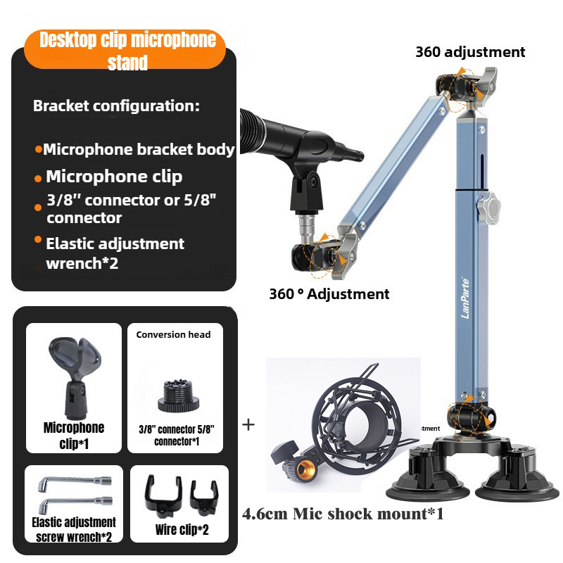 Mikrofonarm-Mikrofonständer für Blau Yeti FIFINE bin8 K669B HyperX QuadCast SoloCast beim2020 Shure SM7B MV7 und andere Mikrofonen: Anderes