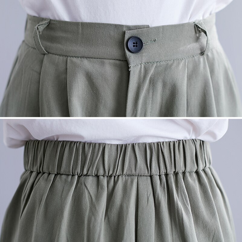 Sommer kæreste cargo shorts kvinder løs elastik talje plus size korte bukser vintage bomuld lange shorts brede ben korte femme