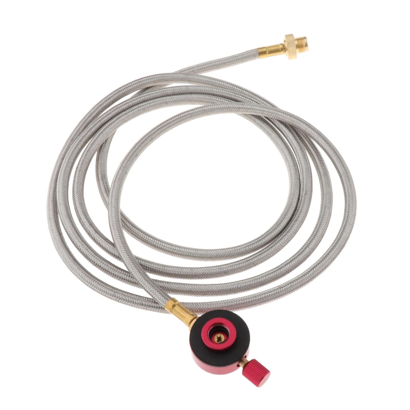 Braided Propane Gas Hose Pipe w/Valve for Travel Camping Caravan BBQ Picnic