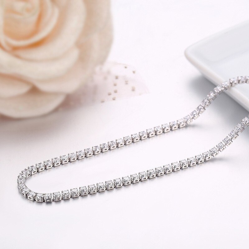 35cm+5cm 2mm gelbgoldene tennis-zirkonia-kette kurze choker-halskette für damen und mädchen schmuck collier collares kolye kette 14 "