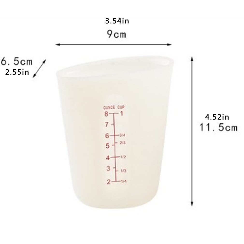 Visual Scale Cup Silicone Baking Measuring Cup High And Low Temperature Resistance Integrated Molding Food Grade